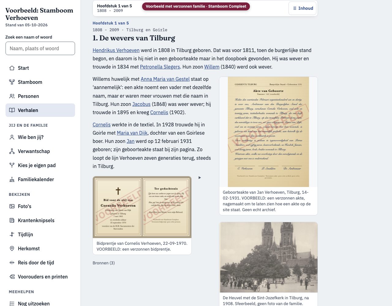 The first chapter of the chronicle with a made-up birth record.